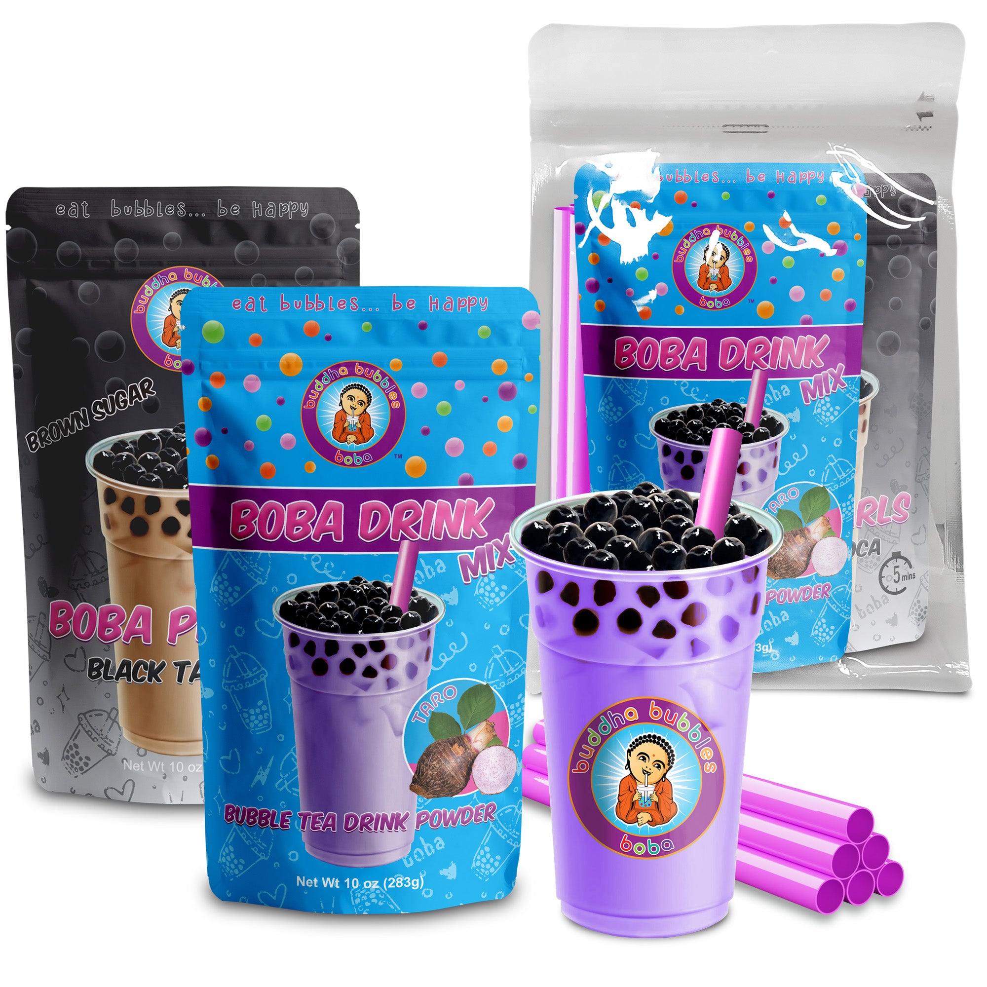 Bubble Tea Kit with Vegan Powder – 3 Servings