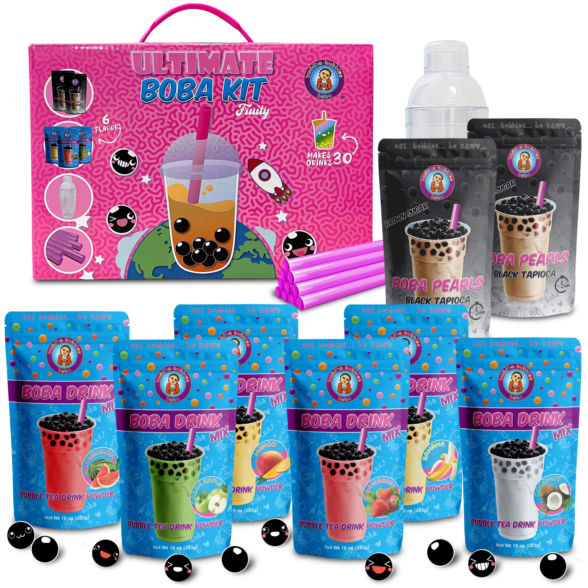 The NEW Original Ultimate D.I.Y. Bubble Tea Party Kit (Fruity  Flavors)-Buddha Bubbles Boba Inc.