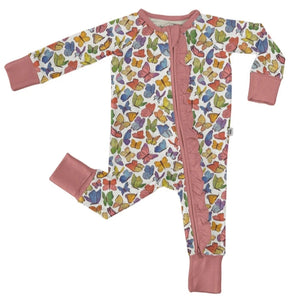 Butterfly Long Sleeve Zip Pj - The Pink Paisley