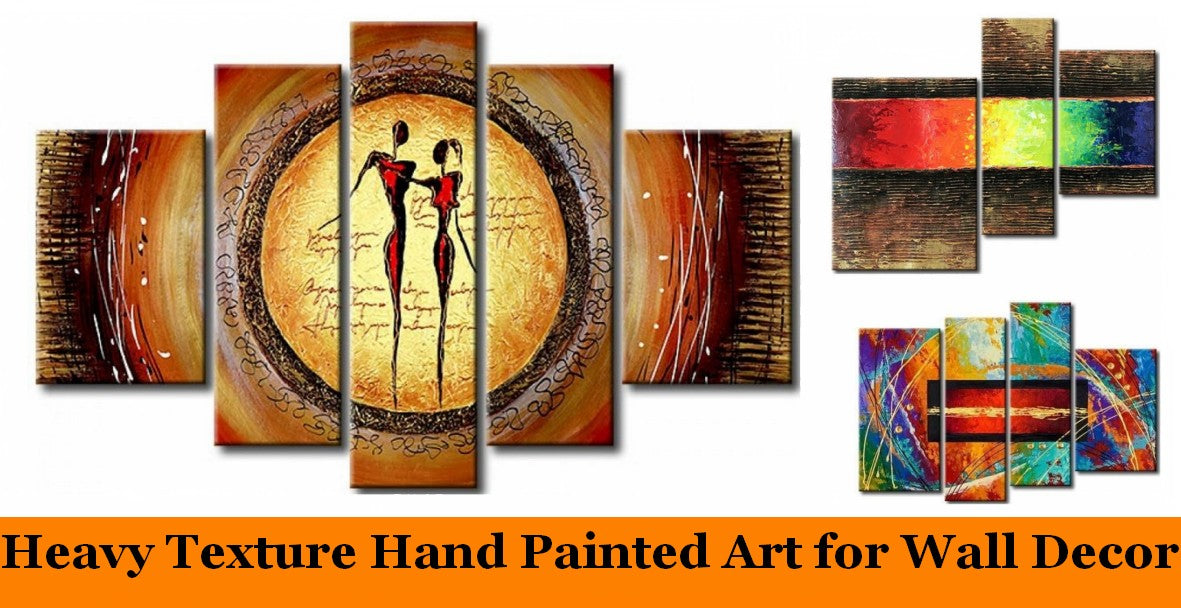 Heavy Texture Canvas Art, Modern Abstract Paintings for Living Room, L ...