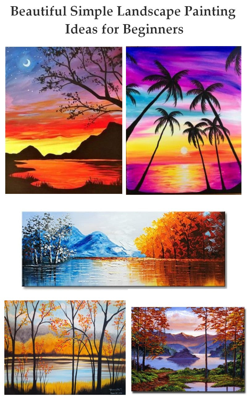 Simple Landscape Painting Ideas for Beginners, Easy Landscape ...