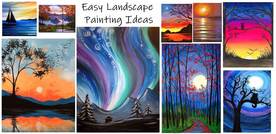 Simple Landscape Painting Ideas for Beginners, Easy Landscape Painting ...