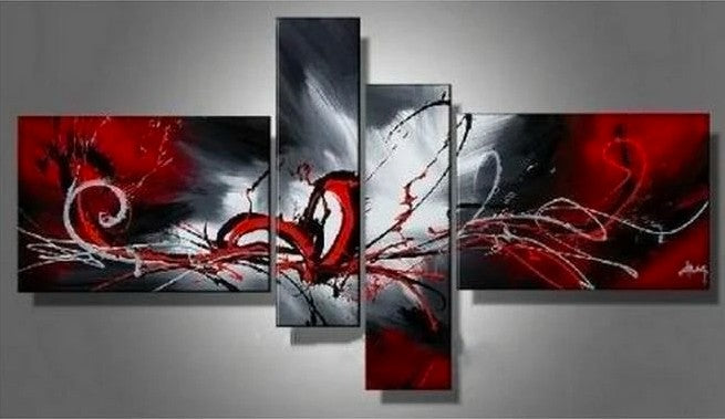 Abstract Painting, 72 Inch Wall Art, Acrylic Art, 4 Panel Wall Art