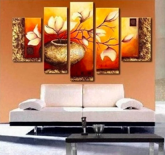 Acrylic Flower Paintings, Large Paintings for Living Room, Texture Paintings, Acrylic Paintings for Living Room