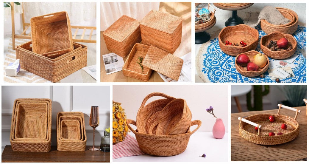 Storage Baskets for Kitchen, Storage Baskets for Pantry, Round