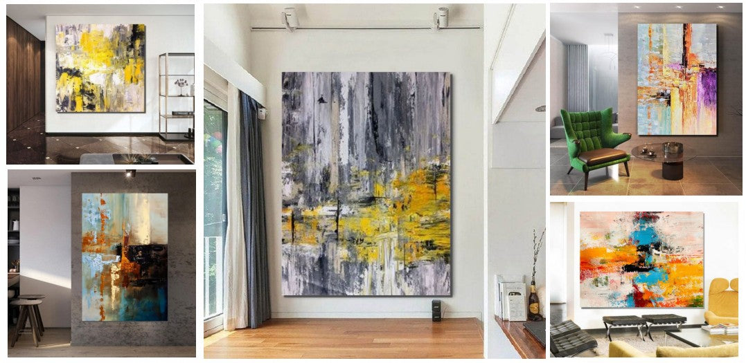 Extra large canvas paintings, modern paintings, simple modern art, living room large paintings, hand painted canvas art, bedroom wall art paintings