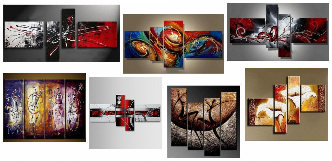 Modern Wall Art Ideas, Hand Painted Wall Art, 4 Piece Canvas Painting, Modern Paintings for Bedroom, Large Paintings for Living Room, Modern Paintings, Acrylic Painting on Canvas, Hand Painted Canvas Art