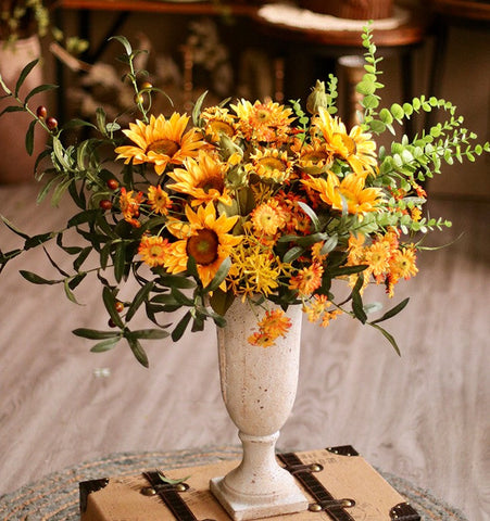 Yellow Sunflowers, Botany Plants, Unique Floral Arrangement for Home D