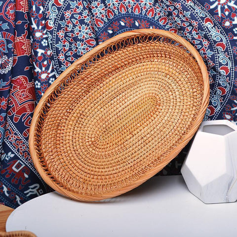 Vietnam Handmade Round Basket, Woven Basket, Woven Basket, Rustic Basket –  Paintingforhome