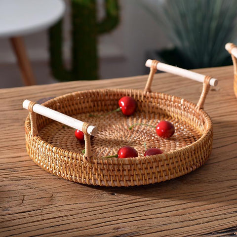 Vietnam Handmade Round Basket, Woven Basket, Woven Basket, Rustic Basket