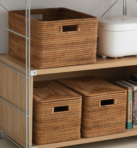 Extra Large Storage Baskets for Shelves, Wicker Rectangular Storage Ba –  Paintingforhome