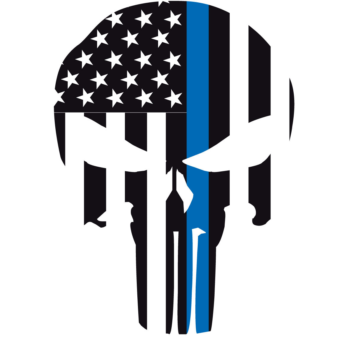 Thin Blue Line Punisher Skull Window Decal Police Fire EMS ...
