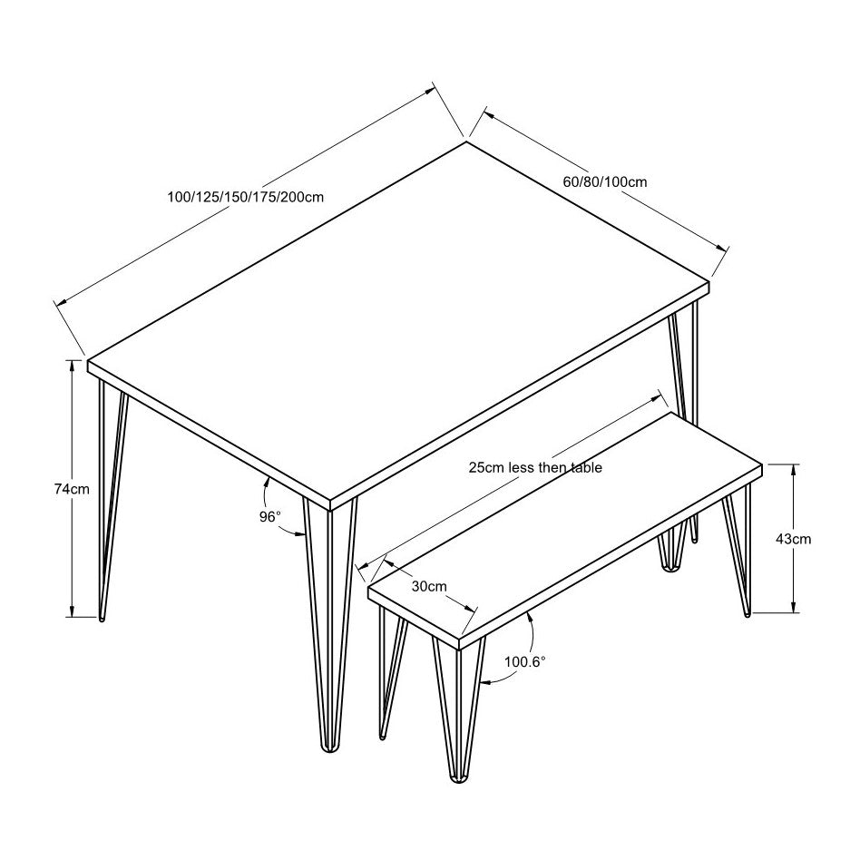 Hairpin Tables and Benches Diagram - RizAndMicaMake