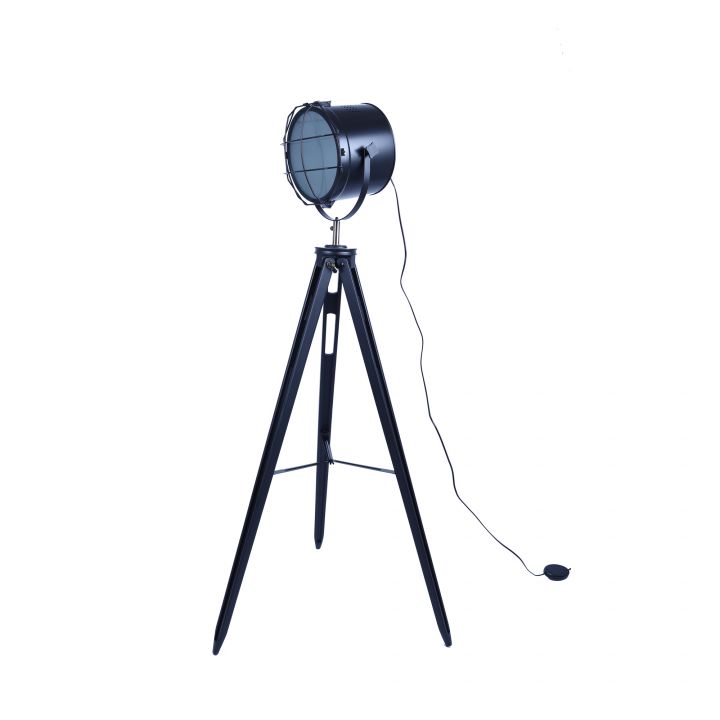 black tripod spotlight floor lamp