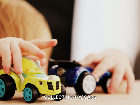 collecting toy cars with dad