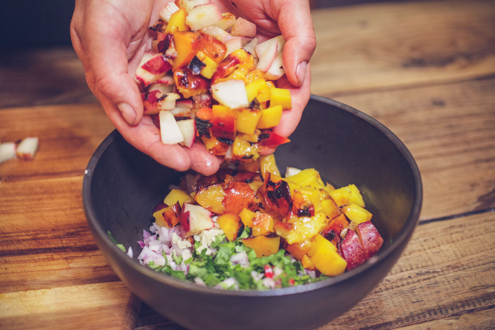 place ingredients in bowl