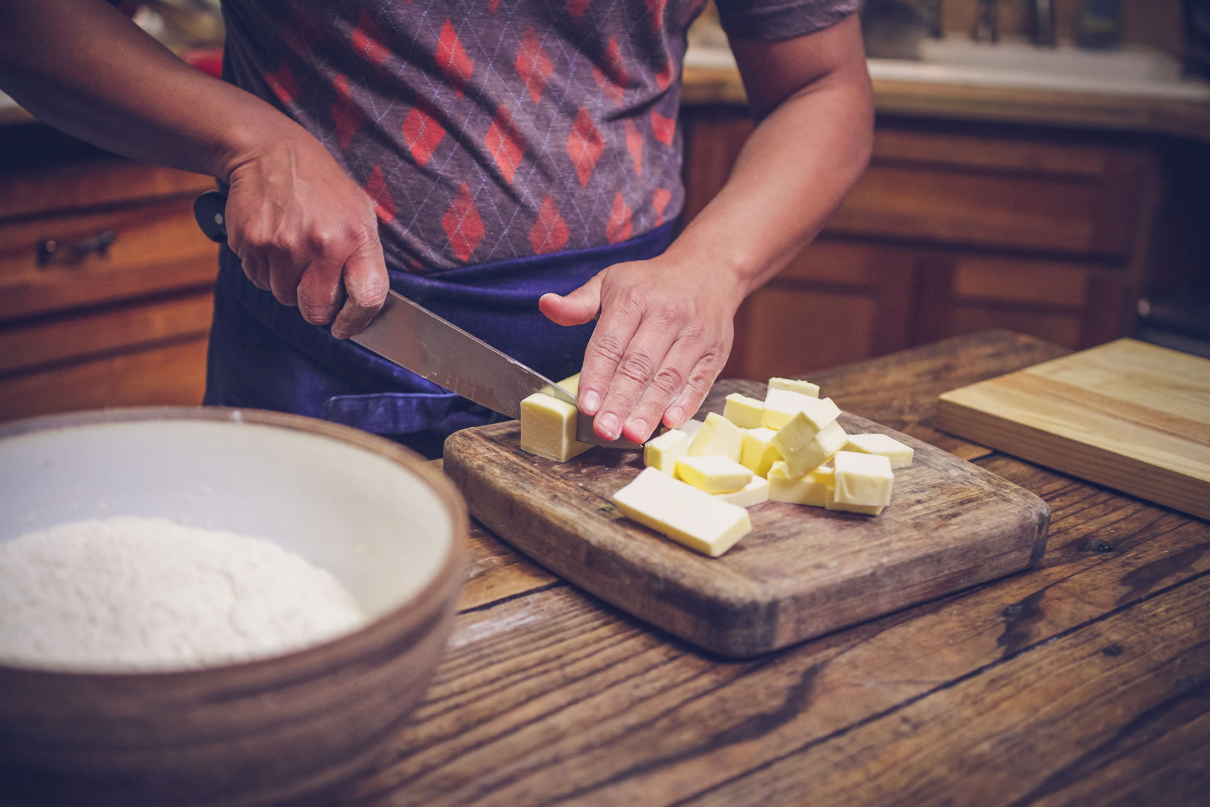 cut butter into cubes