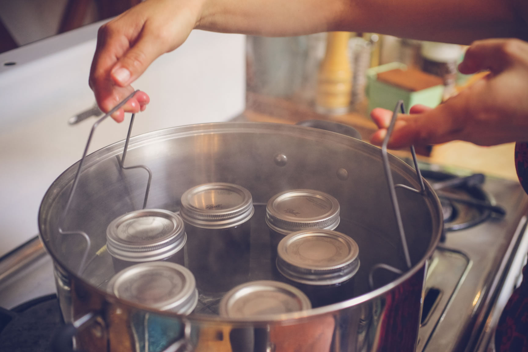 half-pint jam jars