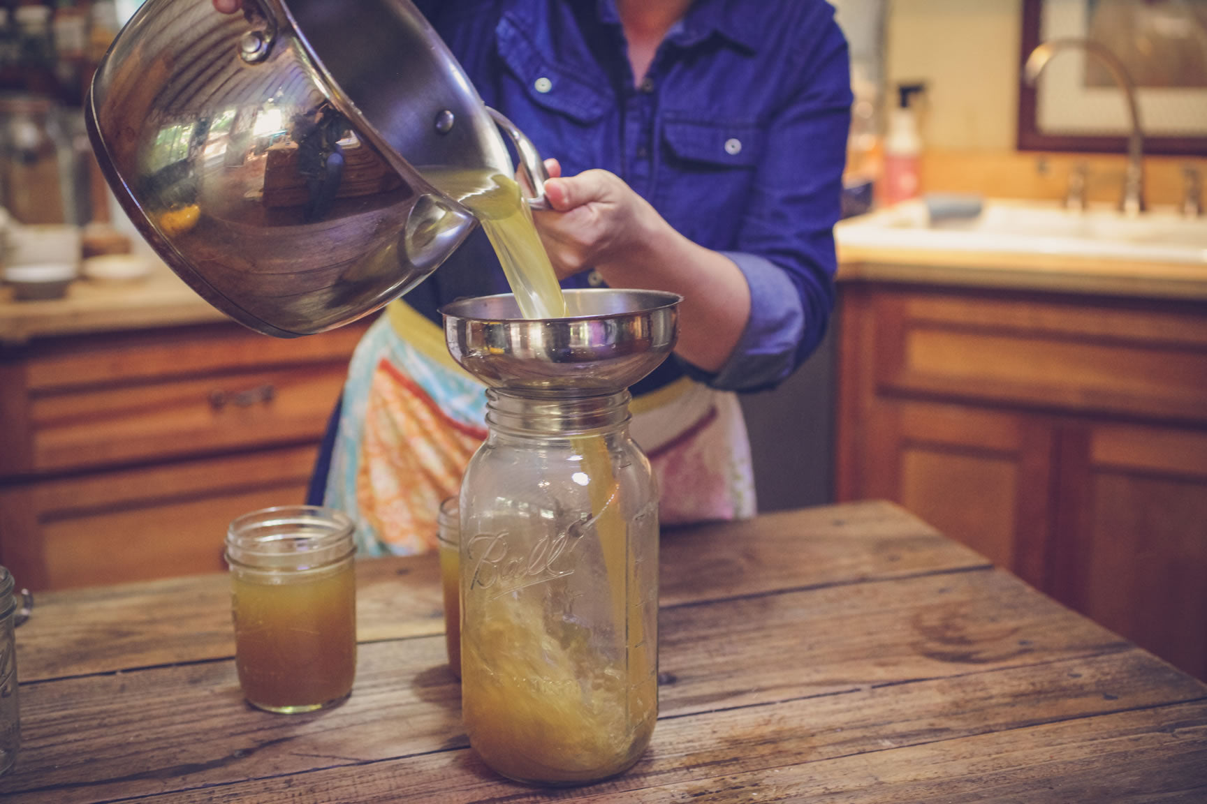 pour into half gallon jars