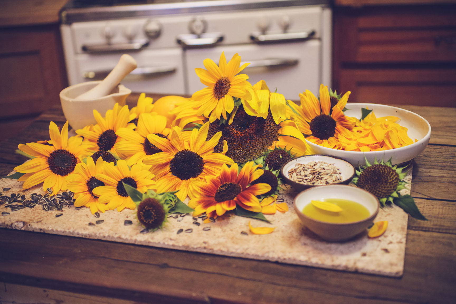 sunflower petal pesto