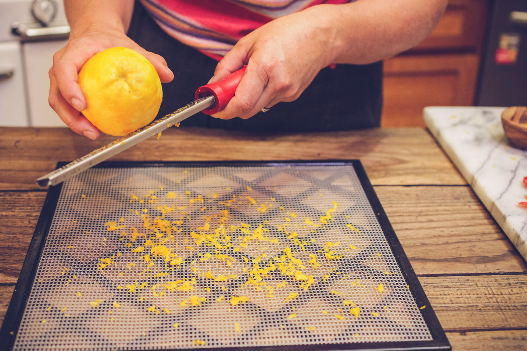 dehydrate lemon zest