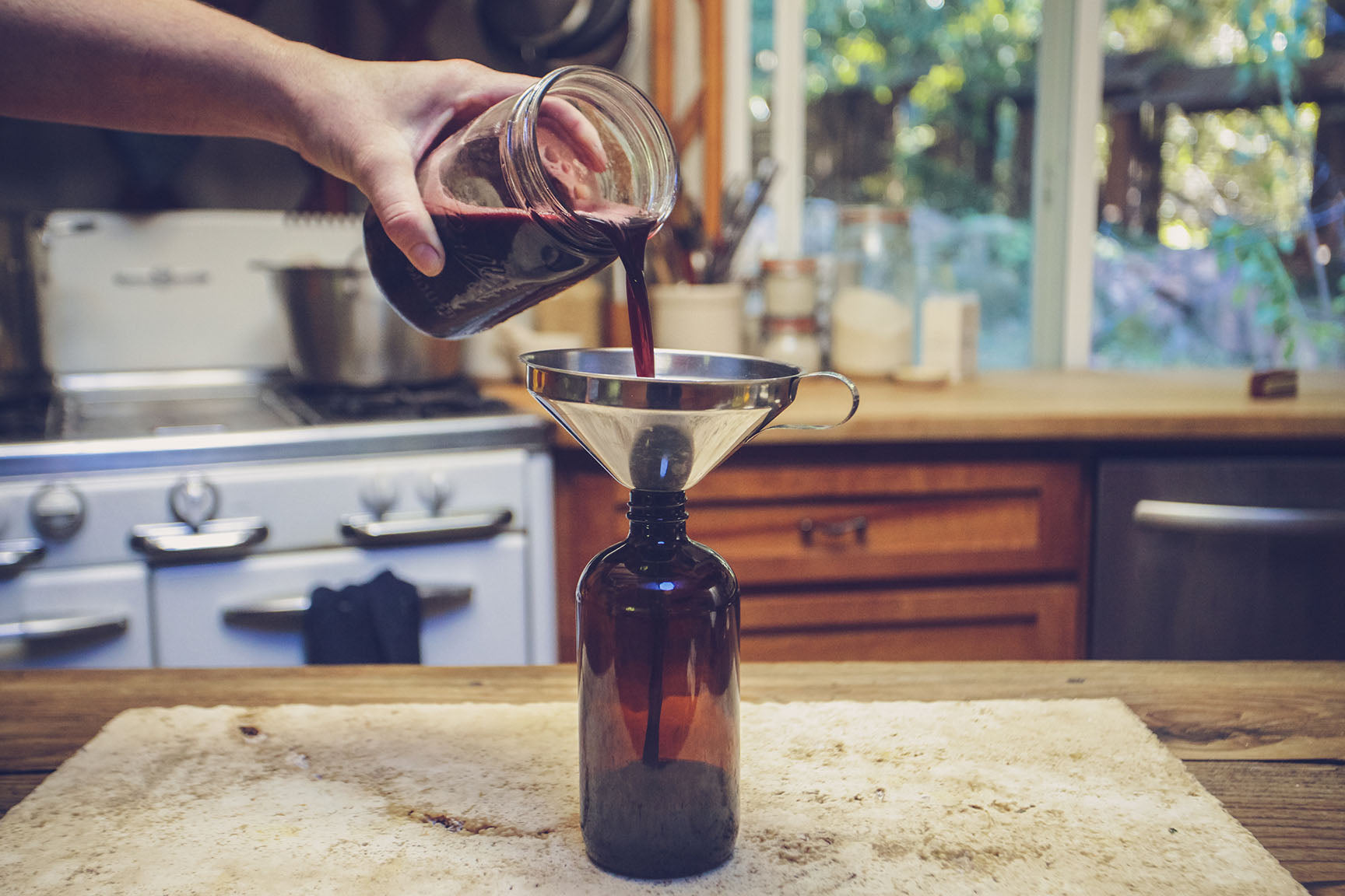 funnel into a bottle