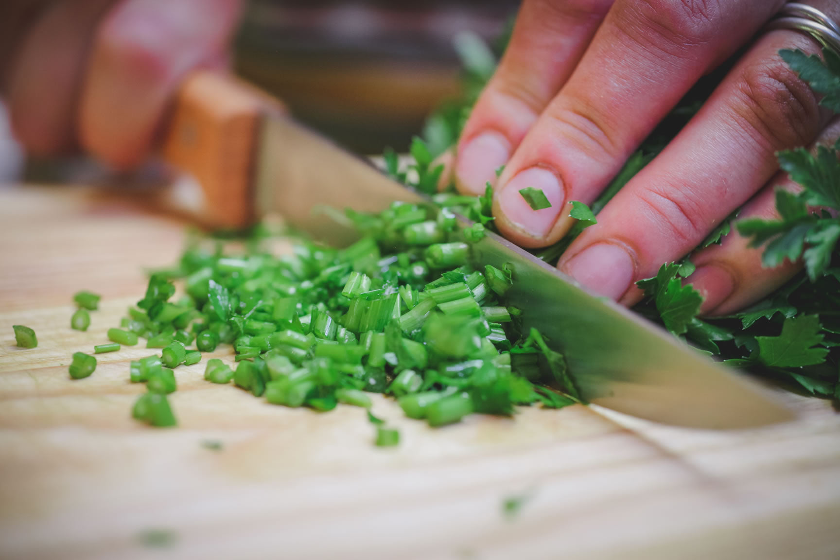 finely chop parsley