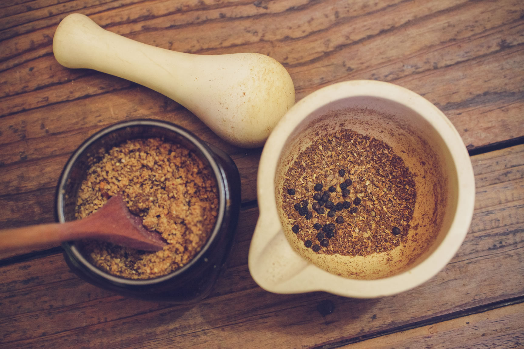 mix in mortar and pestle