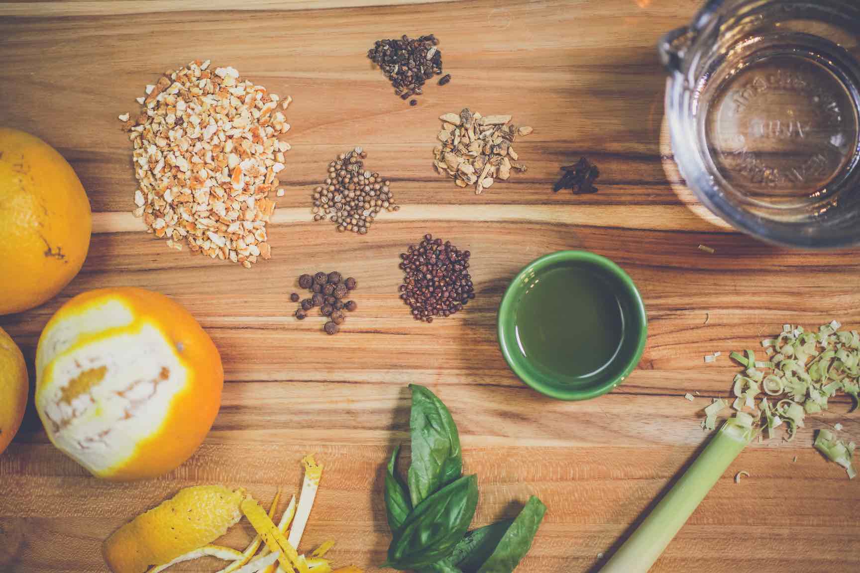 ingredients for orange bitters