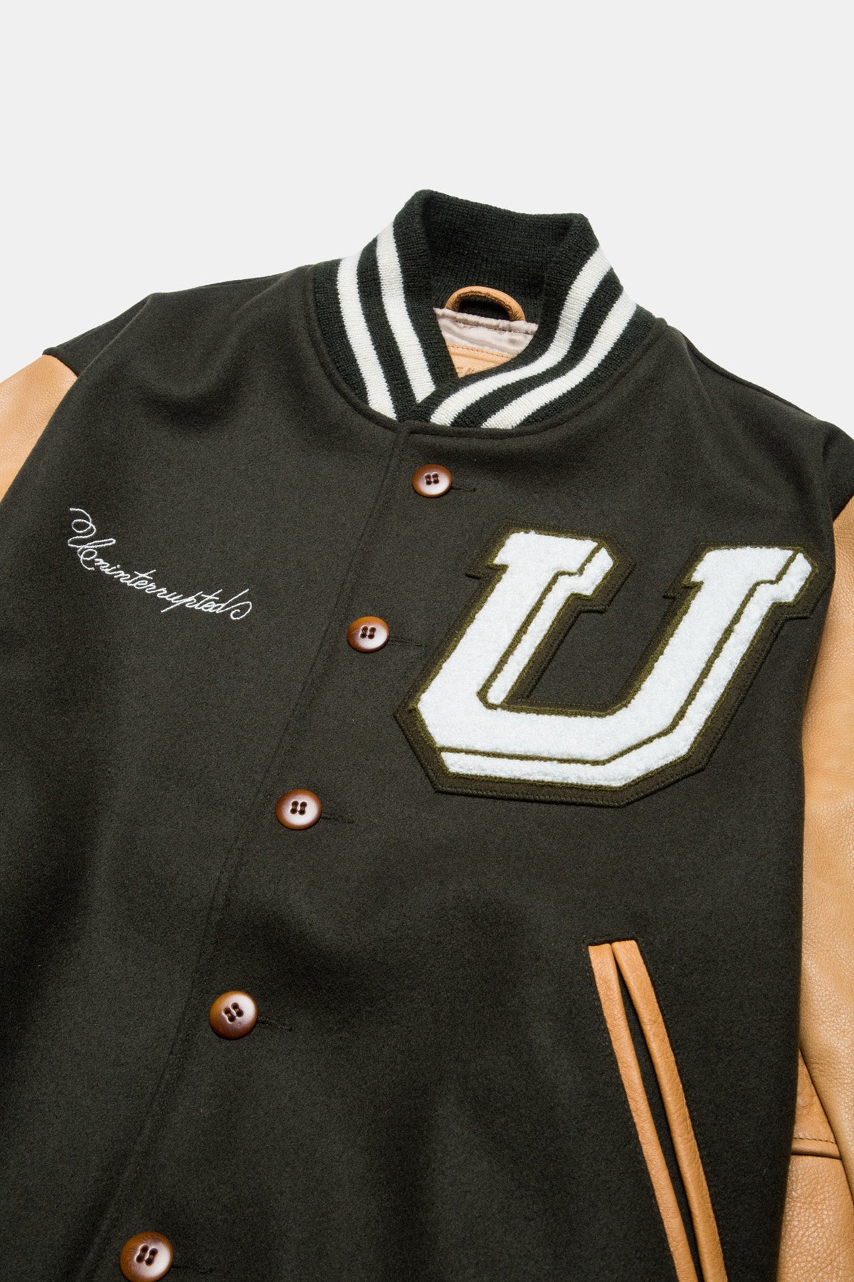 UNINTERRUPTED Stallions Tan Varsity Jacket by Settlemier's