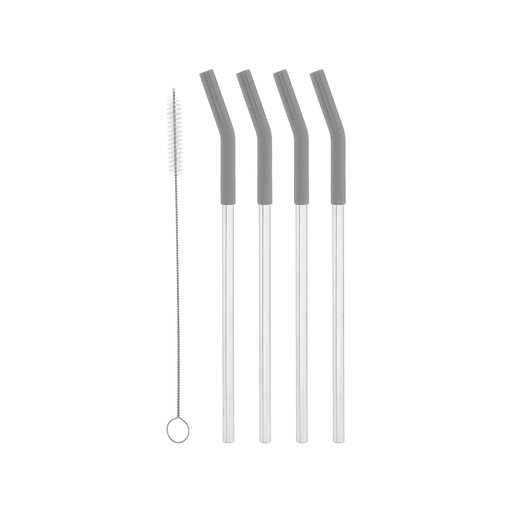 Simple Modern Kitchen | 6 Pack Reusable Straws Stainless Steel Silver w/ Silicone Tip Black & Slate New | Color: Silver | Size: Os | Che85mor's Closet