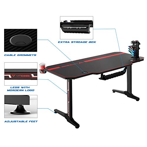 Vit 55 Inch Ergonomic Gaming Desk T Shaped Office Pc Computer