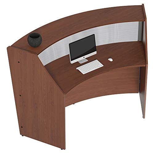 Linea Italia Curved Reception Desk Single Unit Clear Panel