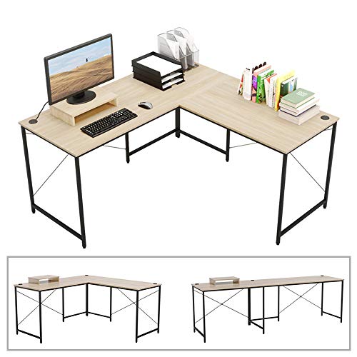 Bestier 95 5 Two Persons Computer Desk Extra Large L Shaped Or