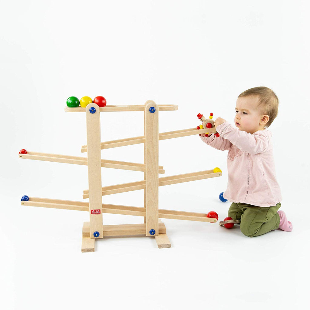 trihorse wooden marble run