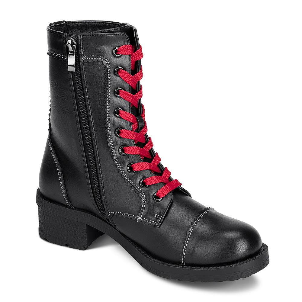 girls black military boots