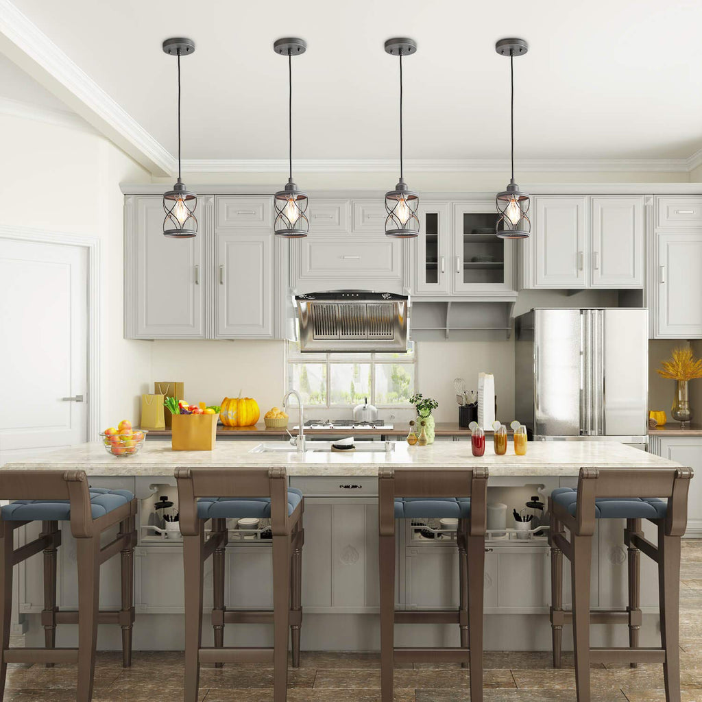 Laluz Industrial Mini Pendant Lighting For Farmhouse Kitchen Island Fo Wufair