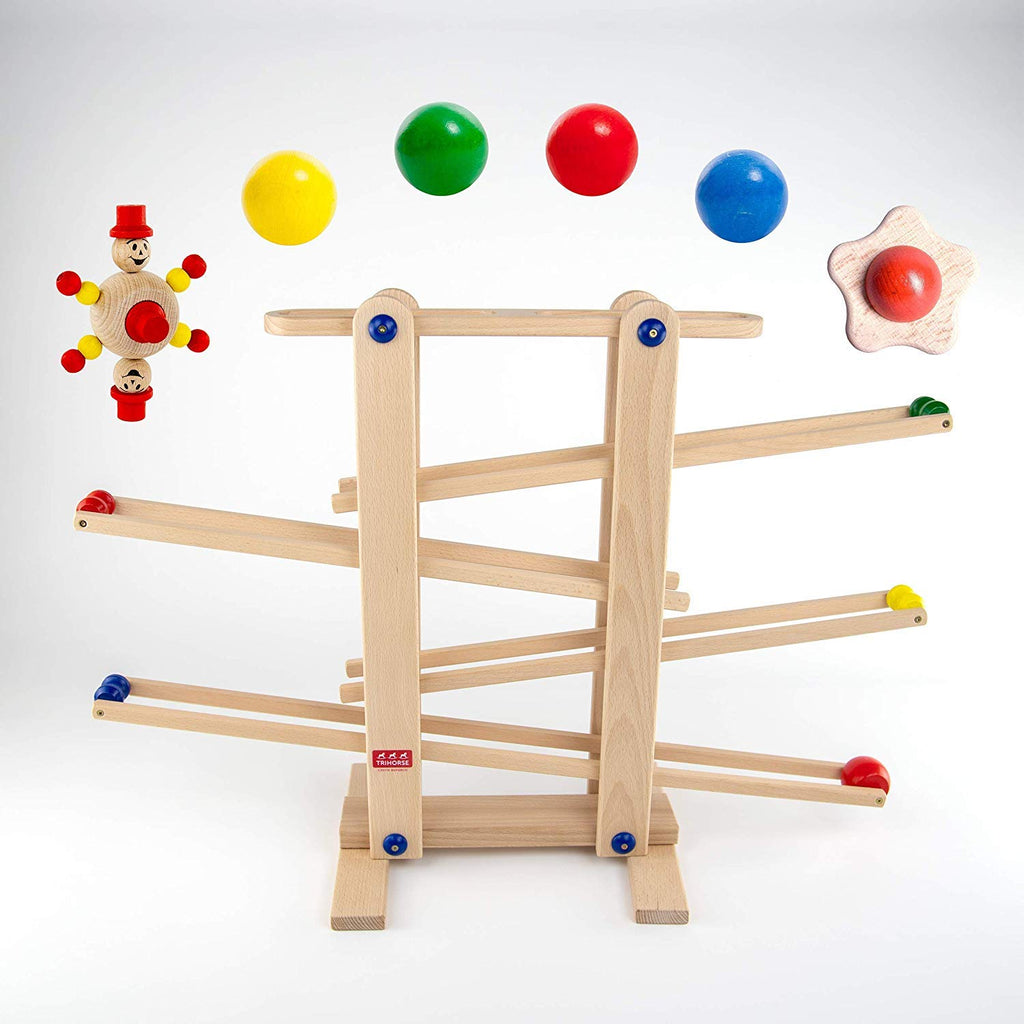 trihorse wooden marble run