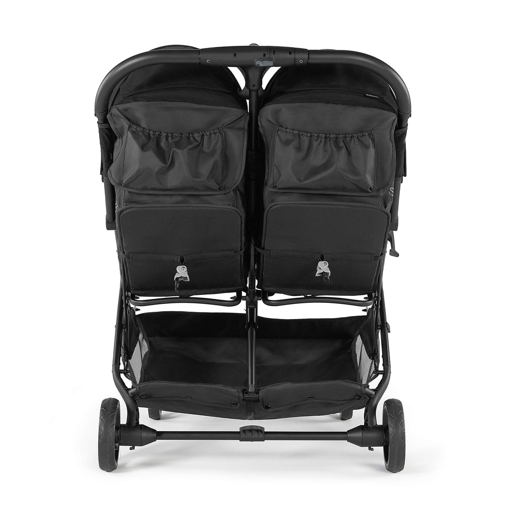 one hand fold double stroller