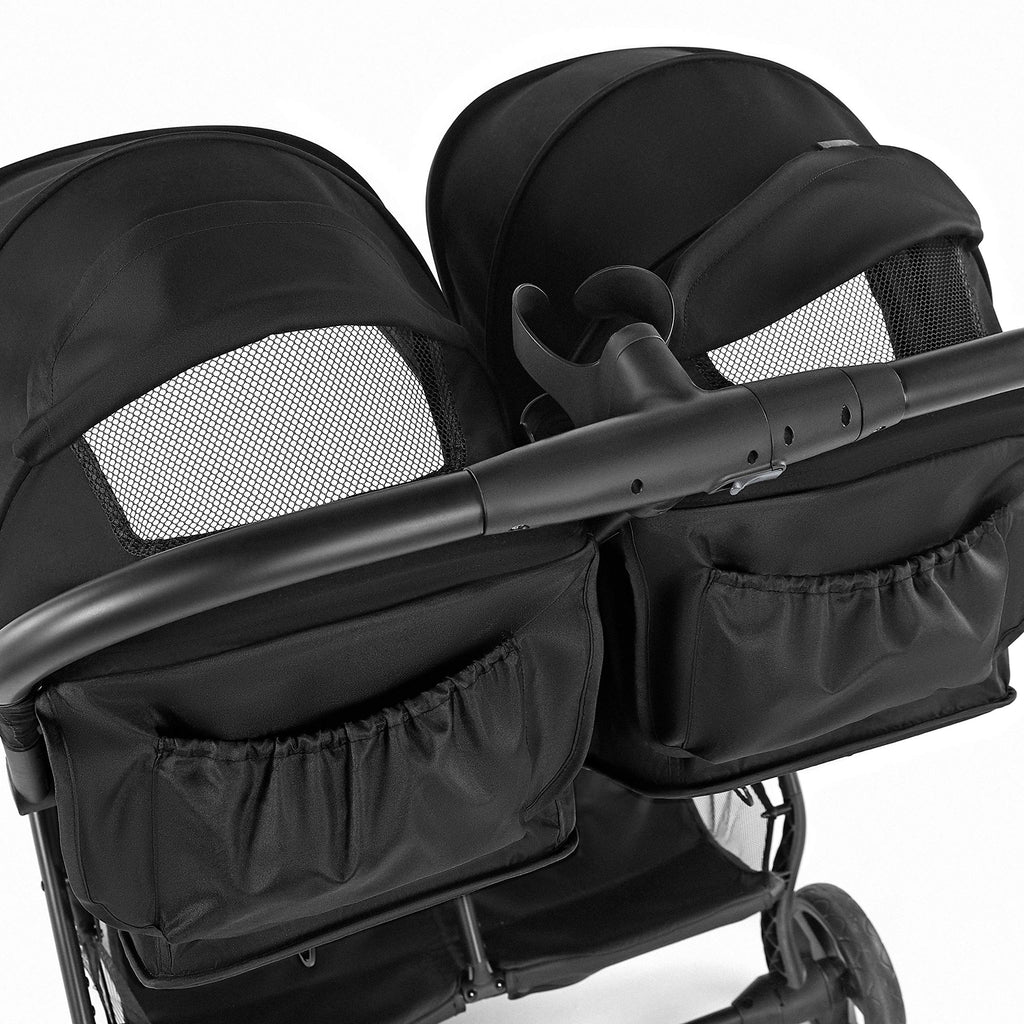 one hand fold double stroller