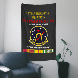 14TH AERIAL PORT SQUADRON WALL FLAG VERTICAL HORIZONTAL 36 x 60 INCHES WALL FLAG