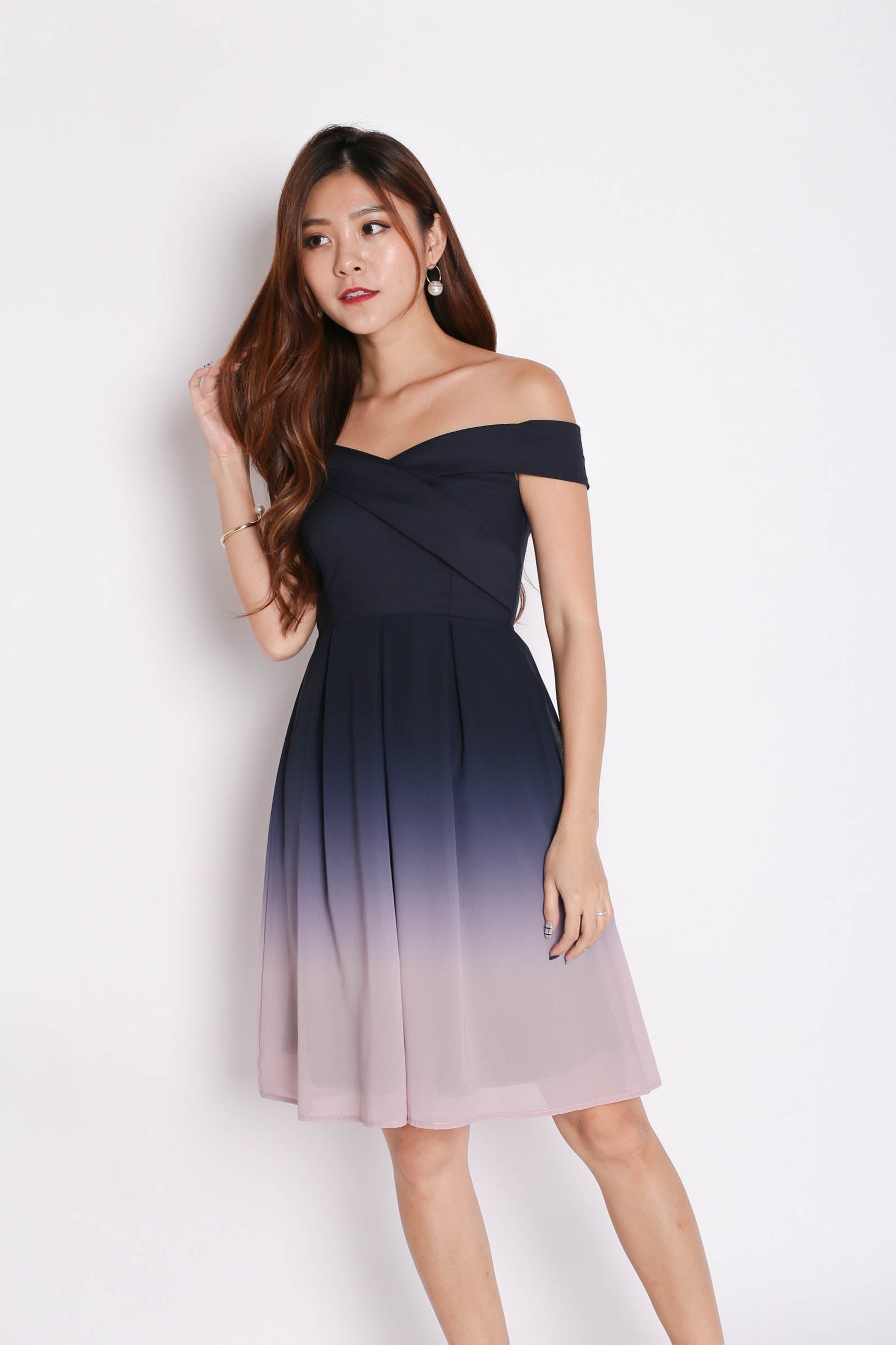 navy pink dress