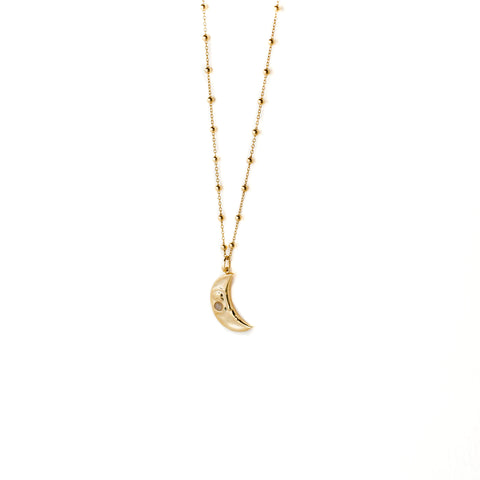 Gold moon pendant (Selena) necklace