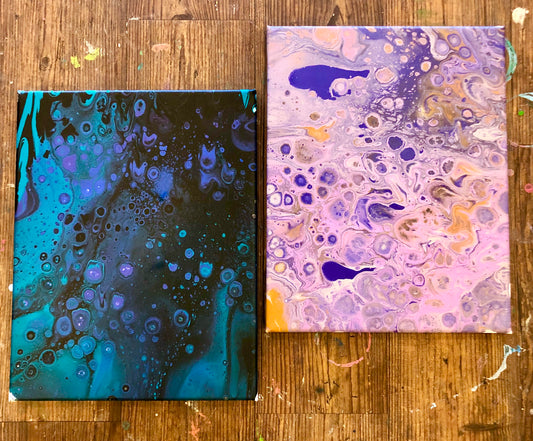 January Acrylic Pouring Paint Class – Vino & Van Gogh