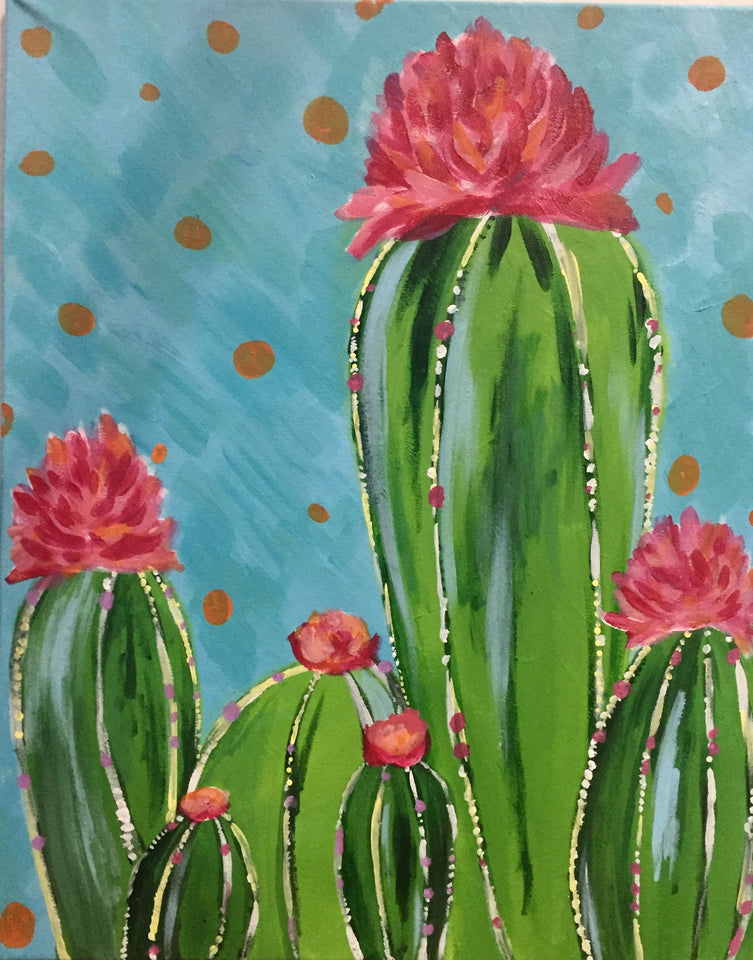 cactus flower painting