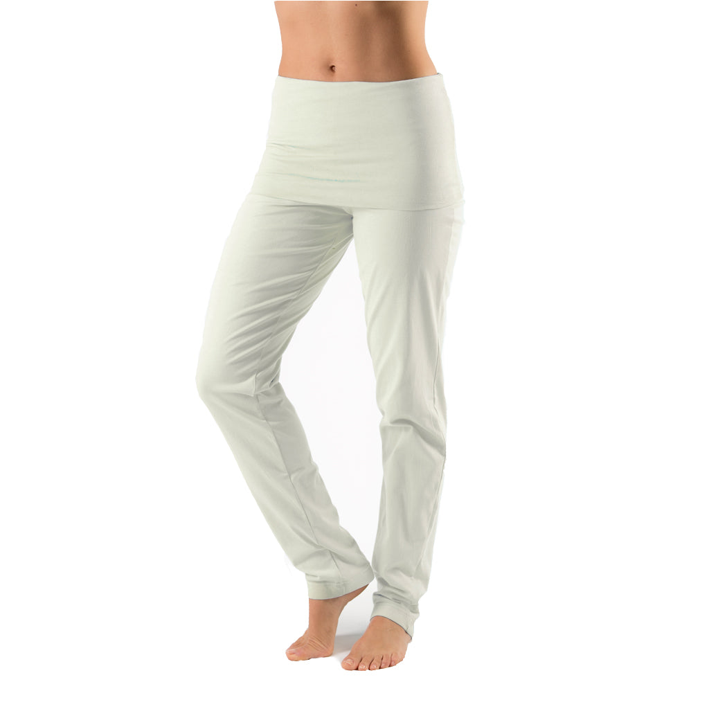 Gossypium Organic Slim Leg Fold Over Yoga Trousers | Gossypium