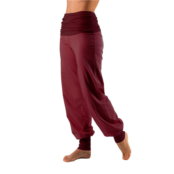 Bi-Colour Fold Over Harem Pants | Organic Yoga Clothes | Gossypium ...