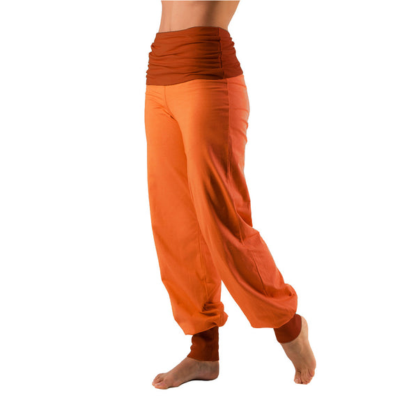Bi-Colour Fold Over Harem Pants | Organic Yoga Clothes | Gossypium