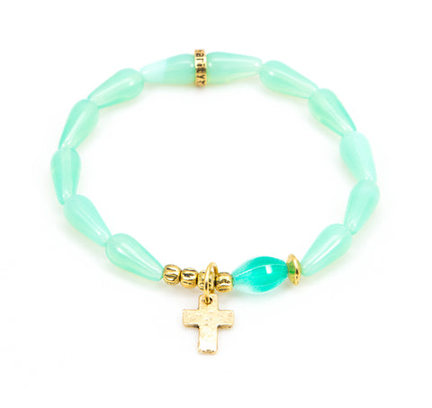 Blue Patina Cross Necklace | Chavez for Charity