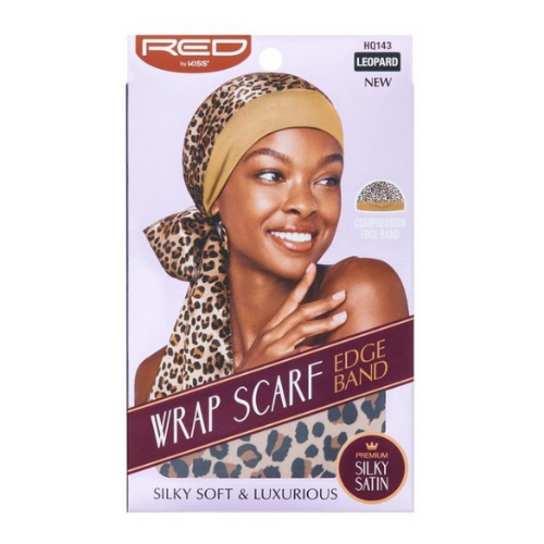 Red By Kiss Wrap Scarf Edge Band - Leopard